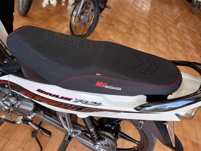 Yên xe sirius gọt da carbon phối kiểu xương cá